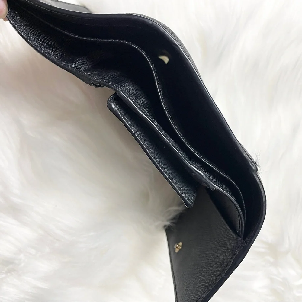 ❌ SOLD ❌ Michael Kors Jet Set Small Saffiano Leather Black Trifold Wallet - Picture 3 of 6